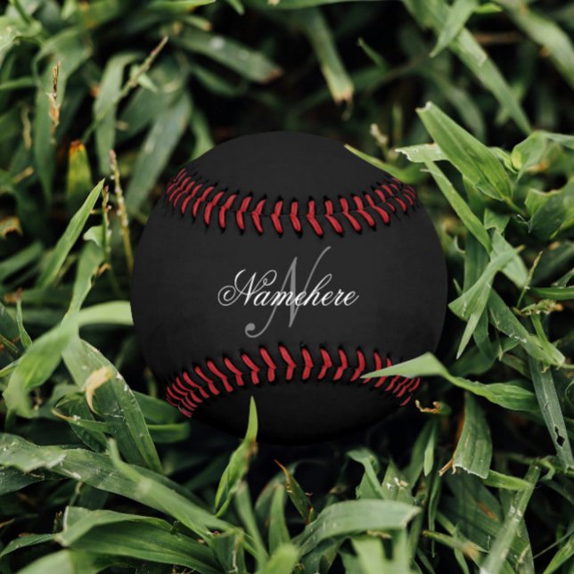 Einzigartiges Monogramm für Personalisierte Schwar Baseball (Von Creator hochgeladen)