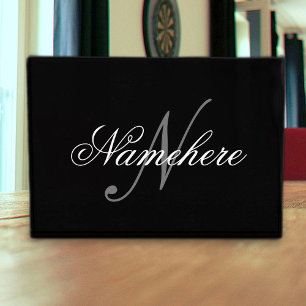 Einzigartiges Monogramm für Personalisierte Schwar Fotoblock