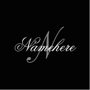 Einzigartiges Monogramm für Personalisierte Schwar Freistehende Fotoskulptur