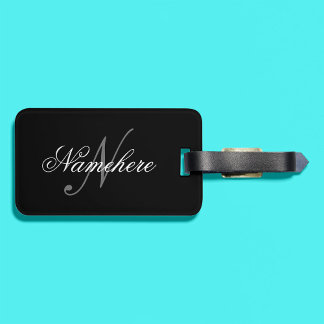 Einzigartiges Monogramm für Personalisierte Schwar Gepäckanhänger