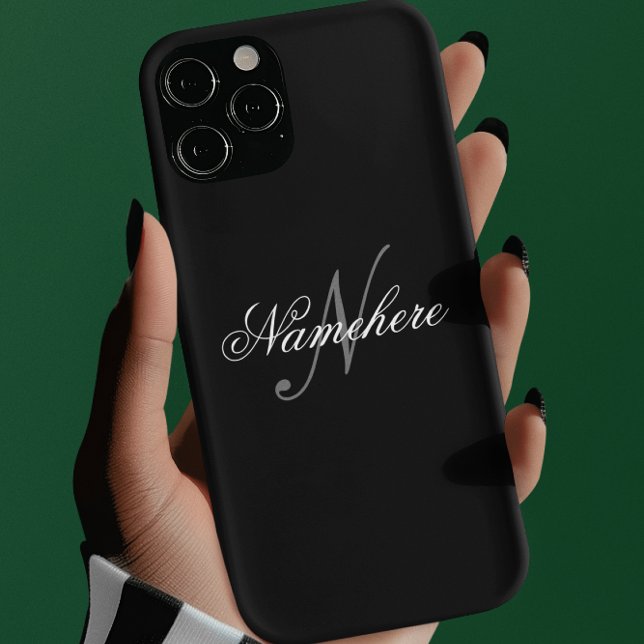 Einzigartiges Monogramm für Personalisierte Schwar iPhone Hülle (Von Creator hochgeladen)