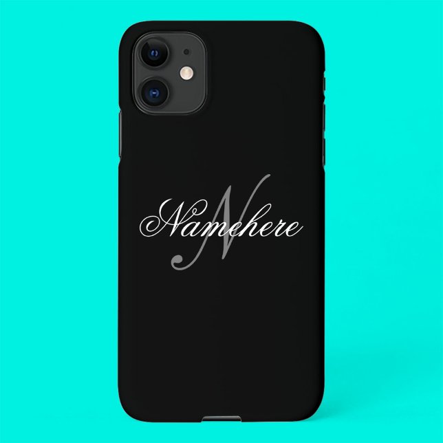 Einzigartiges Monogramm für Personalisierte Schwar iPhone Hülle (Von Creator hochgeladen)