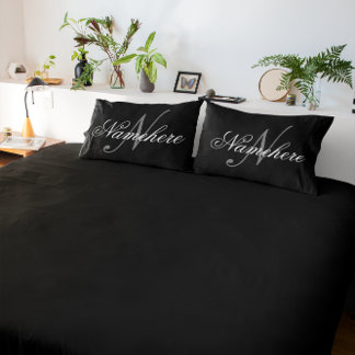 Einzigartiges Monogramm für Personalisierte Schwar Kissenbezug