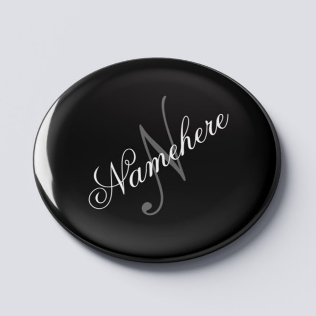 Einzigartiges Monogramm für Personalisierte Schwar Magnet (Von Creator hochgeladen)