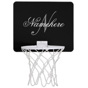 Einzigartiges Monogramm für Personalisierte Schwar Mini Basketball Netz