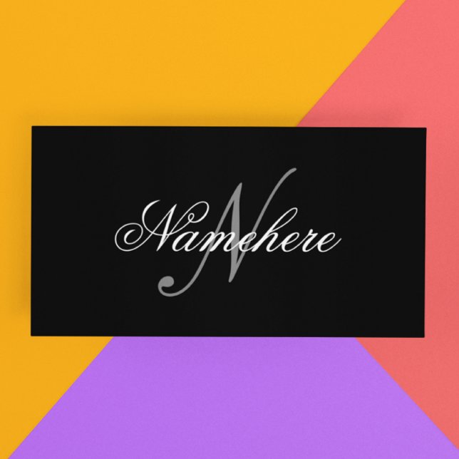 Einzigartiges Monogramm für Personalisierte Schwar Rabattkarte (Von Creator hochgeladen)