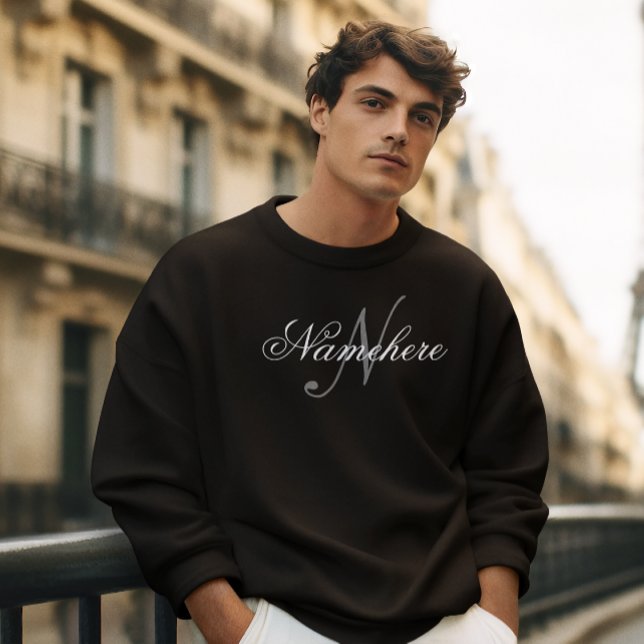 Einzigartiges Monogramm für Personalisierte Schwar Sweatshirt (Von Creator hochgeladen)