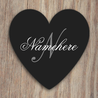 Einzigartiges Monogramm für Personalisierte Schwar Untersetzer