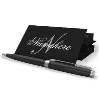 Einzigartiges Monogramm für Personalisierte Schwar Visitenkarte