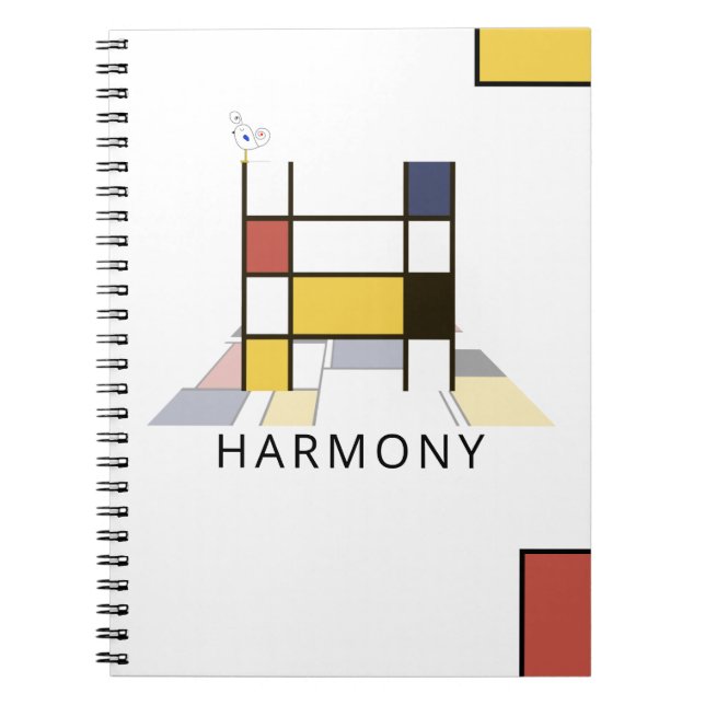 Einzigartiges Monogramm im Neoplastikstil. Buchsta Notizblock (Vorderseite)