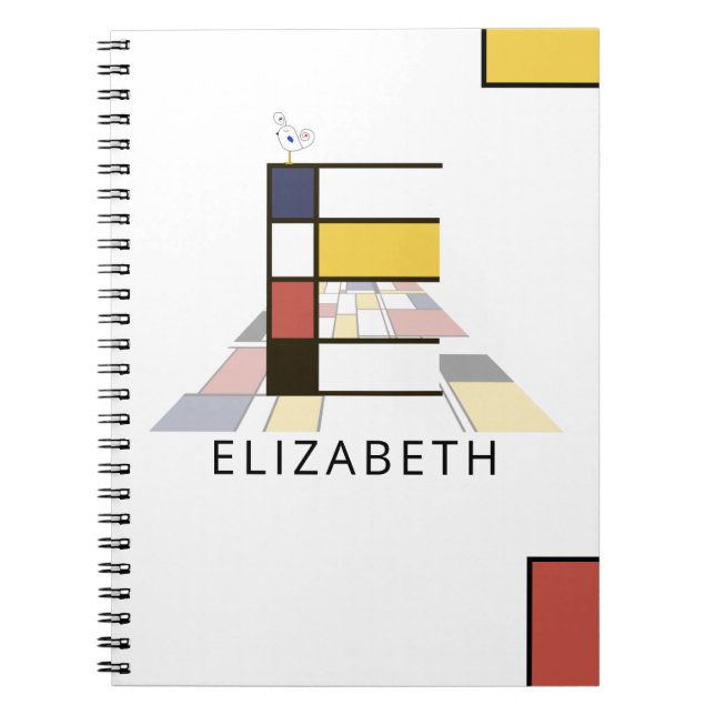 Einzigartiges Monogramm im Neoplastikstil. Buchsta Notizblock (Vorderseite)