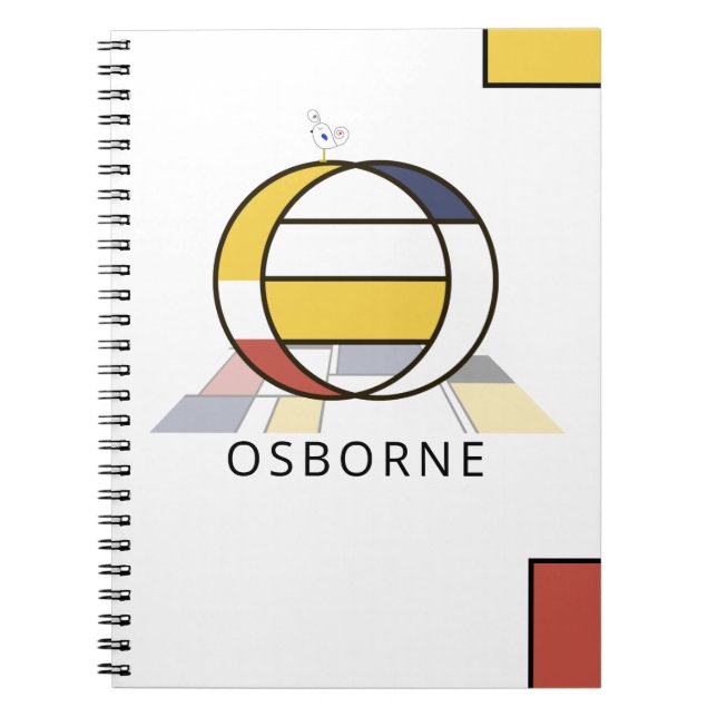 Einzigartiges Monogramm im Neoplastikstil. Buchsta Notizblock (Vorderseite)