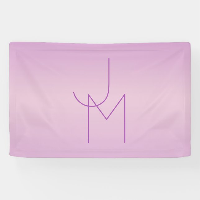 Einzigartiges Monogramm | Soft Lavendel Pink Banner (Horizontal)
