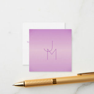 Einzigartiges Monogramm Soft Lavendel Pink Begleitkarte