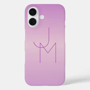 Einzigartiges Monogramm   Soft Lavendel Pink iPhone 16 Hülle