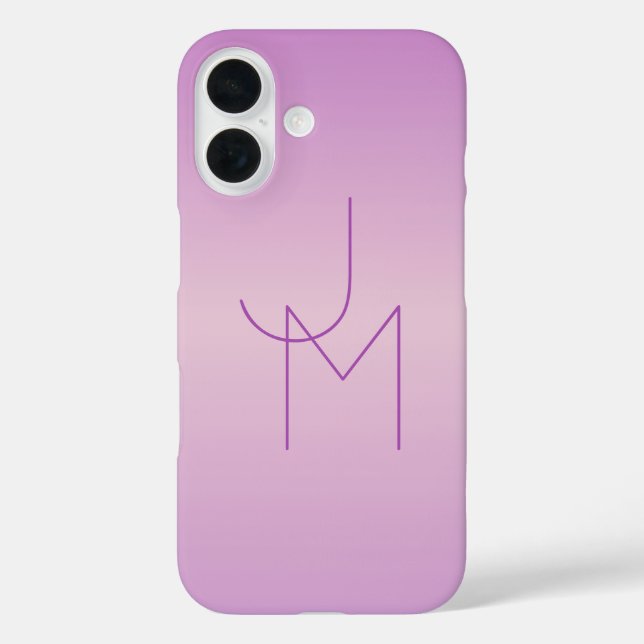 Einzigartiges Monogramm | Soft Lavendel Pink Case-Mate iPhone Hülle (Rückseite)
