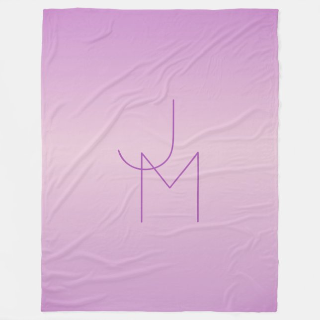 Einzigartiges Monogramm | Soft Lavendel Pink Fleecedecke (Vorderseite)
