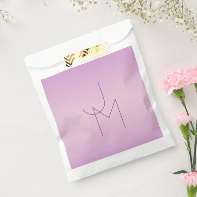 Einzigartiges Monogramm | Soft Lavendel Pink Geschenktütchen (Versiegelt)