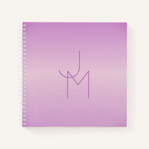 Einzigartiges Monogramm Soft Lavendel Pink Notizbuch