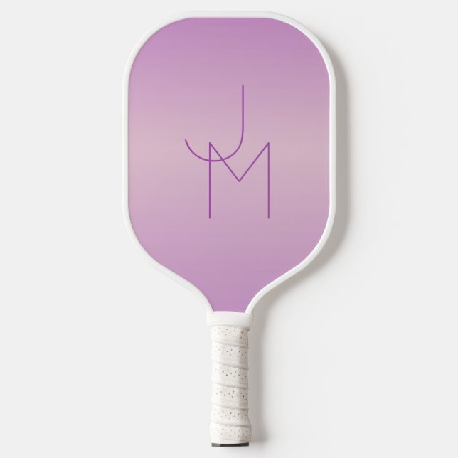 Einzigartiges Monogramm | Soft Lavendel Pink Pickleball Schläger (Vorderseite)