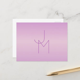 Einzigartiges Monogramm   Soft Lavendel Pink Postkarte