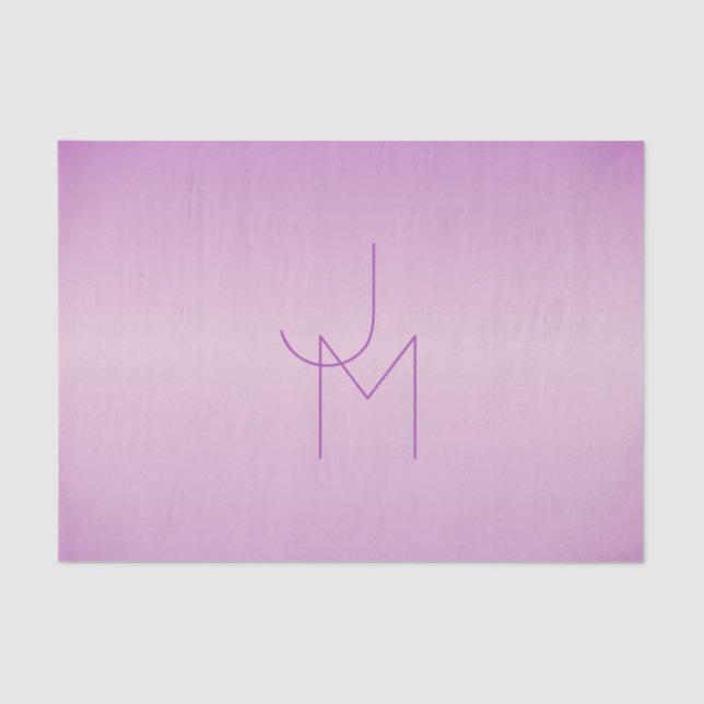 Einzigartiges Monogramm | Soft Lavendel Pink Seidenpapier (Vorderseite)
