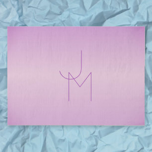 Einzigartiges Monogramm   Soft Lavendel Pink Seidenpapier