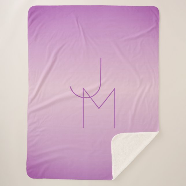 Einzigartiges Monogramm | Soft Lavendel Pink Sherpadecke (Vorderseite)