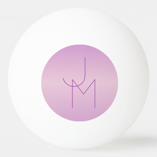 Einzigartiges Monogramm | Soft Lavendel Pink Tischtennisball (Vorderseite)