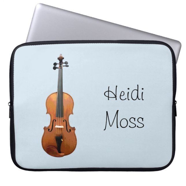 Einzigartiges Monogramm Violinorchester Laptopschutzhülle (Vorderseite)