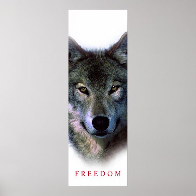 Einzigartiges Motivierend Freedom Wolf Door Poster (Vorne)