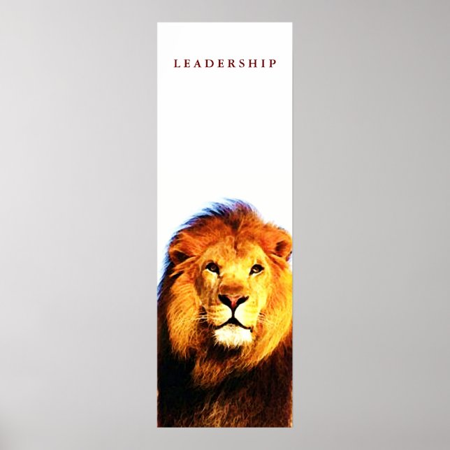 Einzigartiges Motivierend Leadership Lion Poster (Vorne)