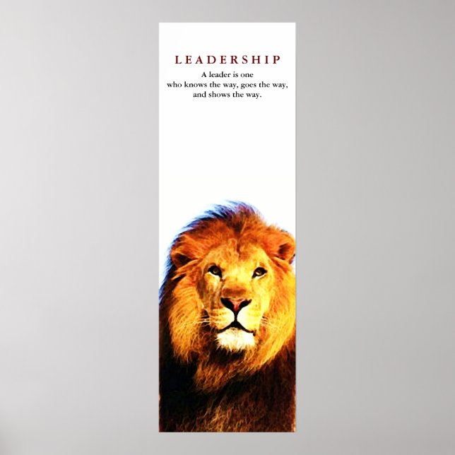 Einzigartiges Motivierend Leadership Zitat Lion Po Poster (Vorne)