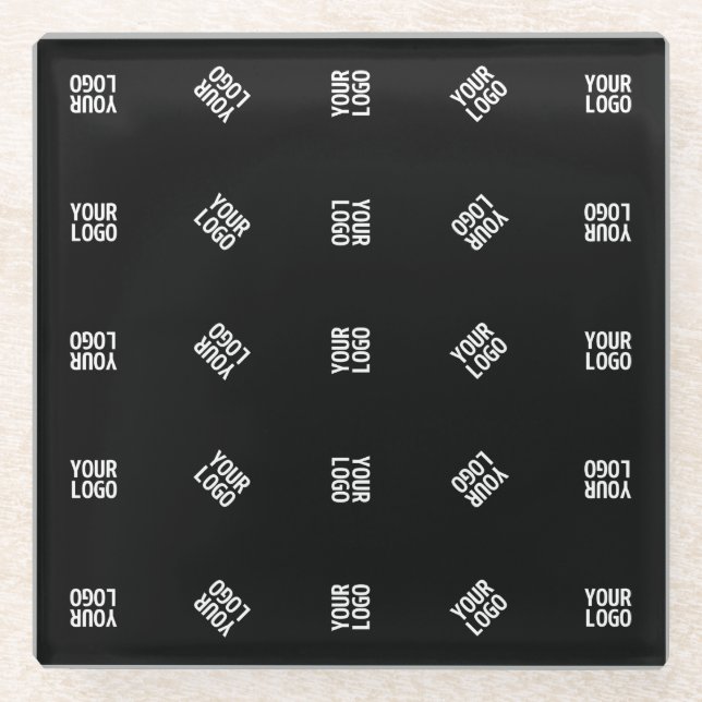 Einzigartiges Muster für moderne Logos | Schwarz Glasuntersetzer (Vorderseite)