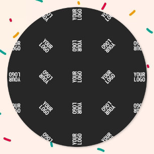 Einzigartiges Muster für moderne Logos   Schwarz Runder Aufkleber