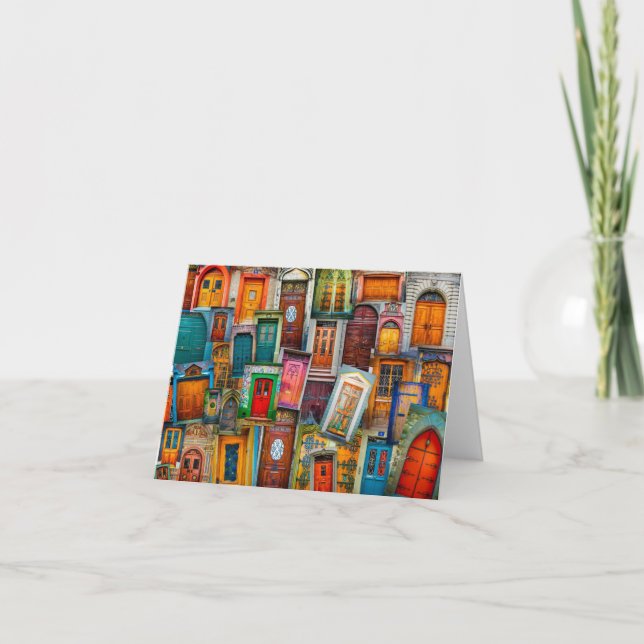 Einzigartiges Muster für Vintage Türverkleidung Karte (Vorderseite)