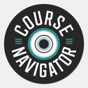 Einzigartiges Navigationsdesign für Disc-Golf-Kurs Runder Aufkleber