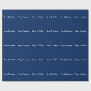 Einzigartiges Navy Blau Klassische Handschrift Sch Geschenkpapier