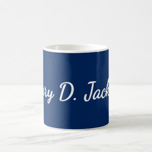 Einzigartiges Navy Blau Klassische Handschrift Sch Kaffeetasse