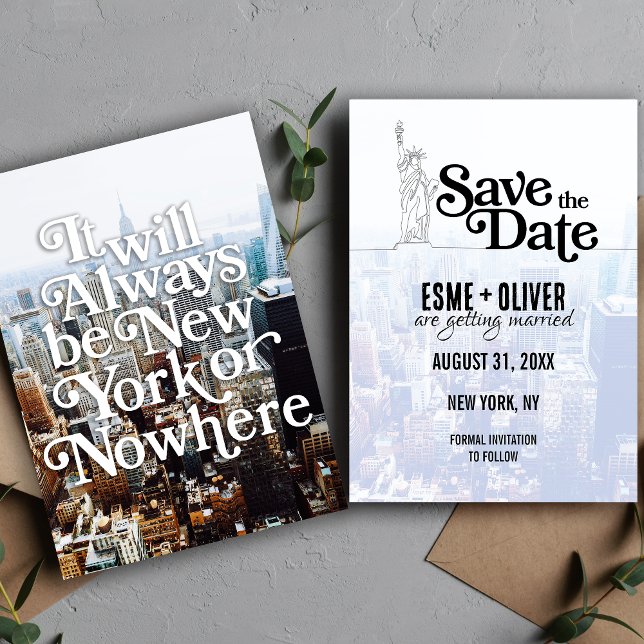 Einzigartiges New Yorker Hochzeitthema Save the Da Save The Date (Von Creator hochgeladen)
