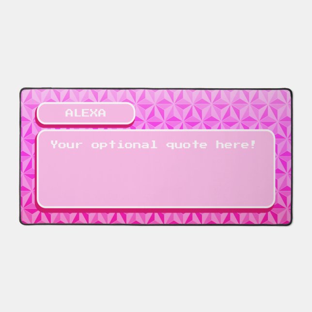 Einzigartiges Niedlich-rosa Retro-Gaming Schreibtischunterlage (Vorderseite)