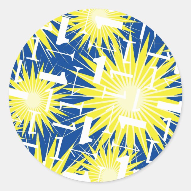 Einzigartiges Niedliches farbiges 1. Geburtstag Pa Runder Aufkleber (Vorderseite)