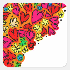 Einzigartiges Niedliches Herzmuster Quadratischer Aufkleber