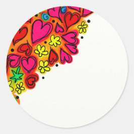 Einzigartiges Niedliches Herzmuster Runder Aufkleber