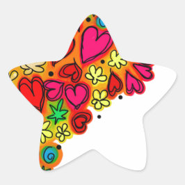 Einzigartiges Niedliches Herzmuster Stern-Aufkleber