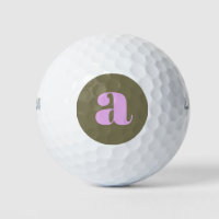 Einzigartiges Olive und Lilac Bold Retro Monogramm