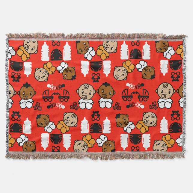 Einzigartiges Orange New Baby Geschenk Decke (Vorderseite)