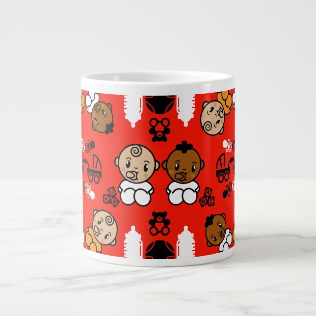 Einzigartiges Orange New Baby Geschenk Jumbo-Tasse (Vorderseite)