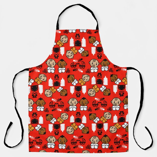 Einzigartiges Orange New Baby Geschenk Schürze (Vorderseite)