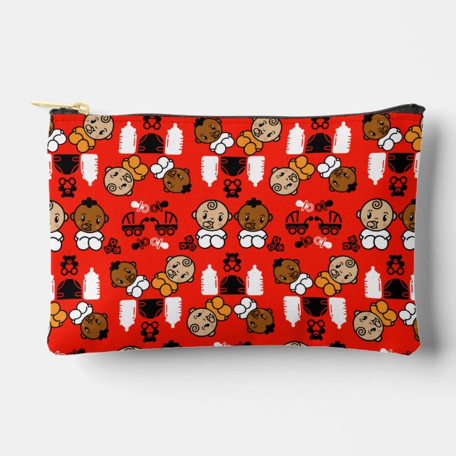 Einzigartiges Orange New Baby Geschenk Zubehörtasche (Vorderseite)